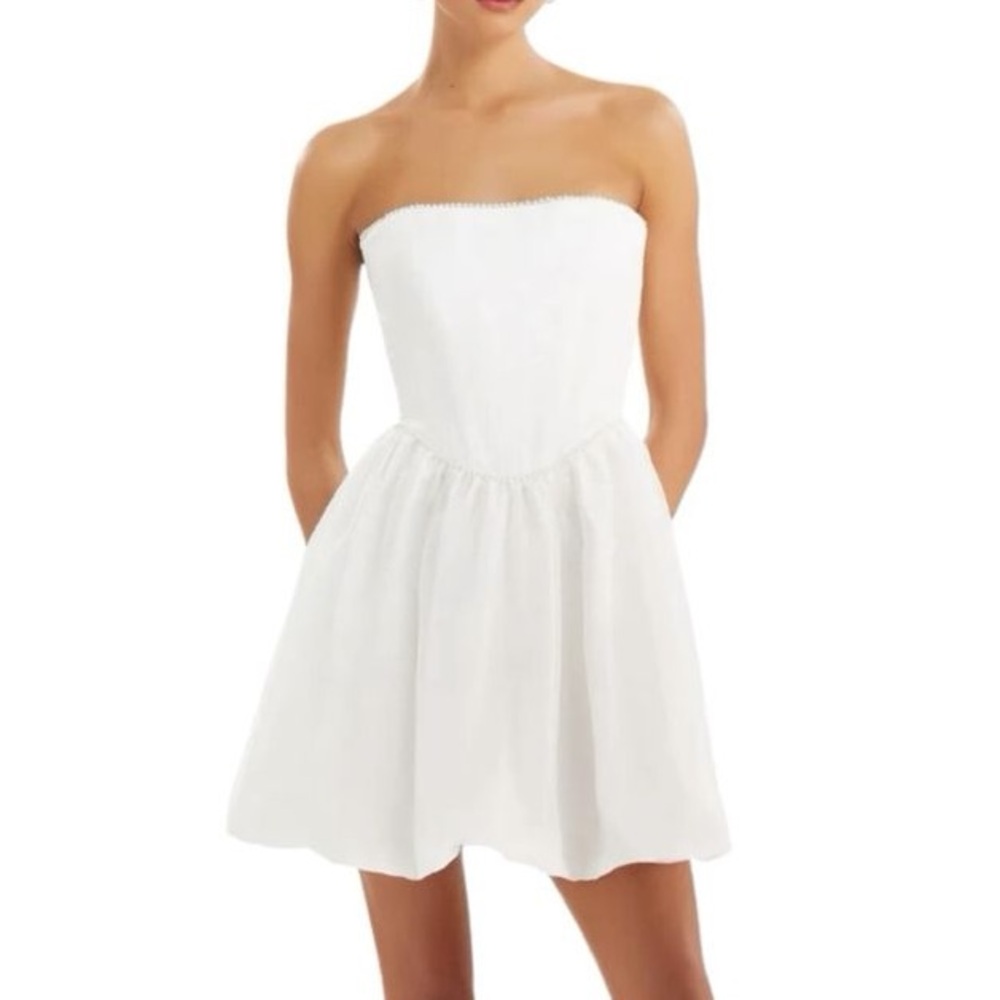 Amanda Uprichard Pompeo Dress with Pearl Trim - Size S - Picture 13 of 15
